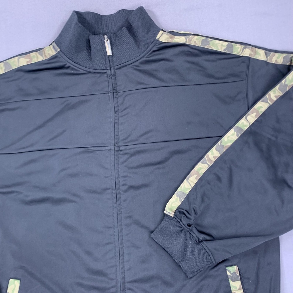 Godbody Denim Technology Jacket Mens 3XL Black Camo Track Full Zip Athletic‎ 90s